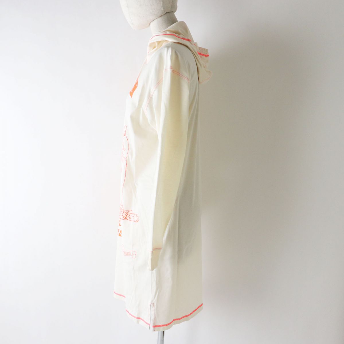 HERMES Tunic Main: 100% cotton, part: 59% polyester, part: 41% acrylic Ivoryx Neon Orange Women 34  d