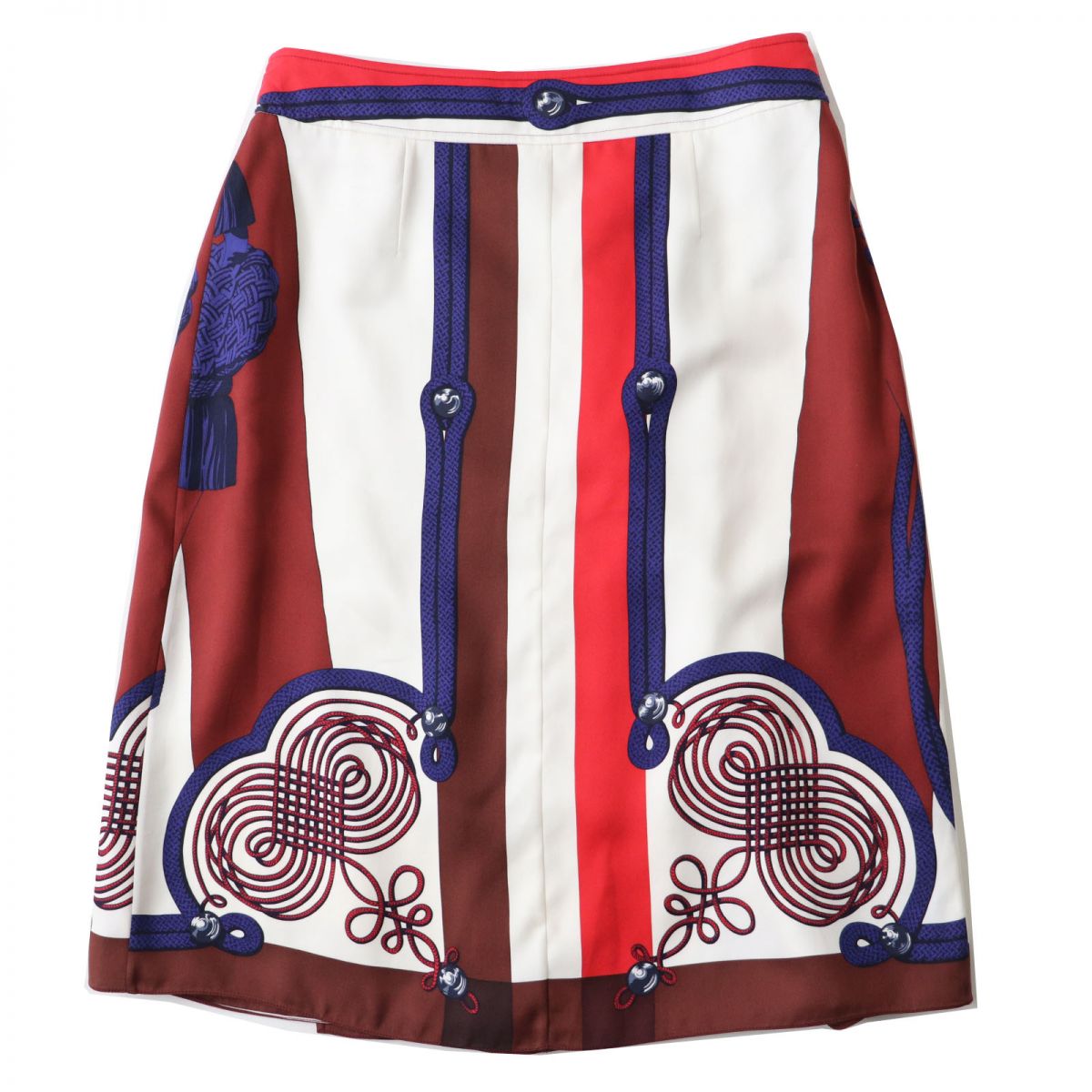 HERMES skirt Main: 100% silk Multi Women 38  d