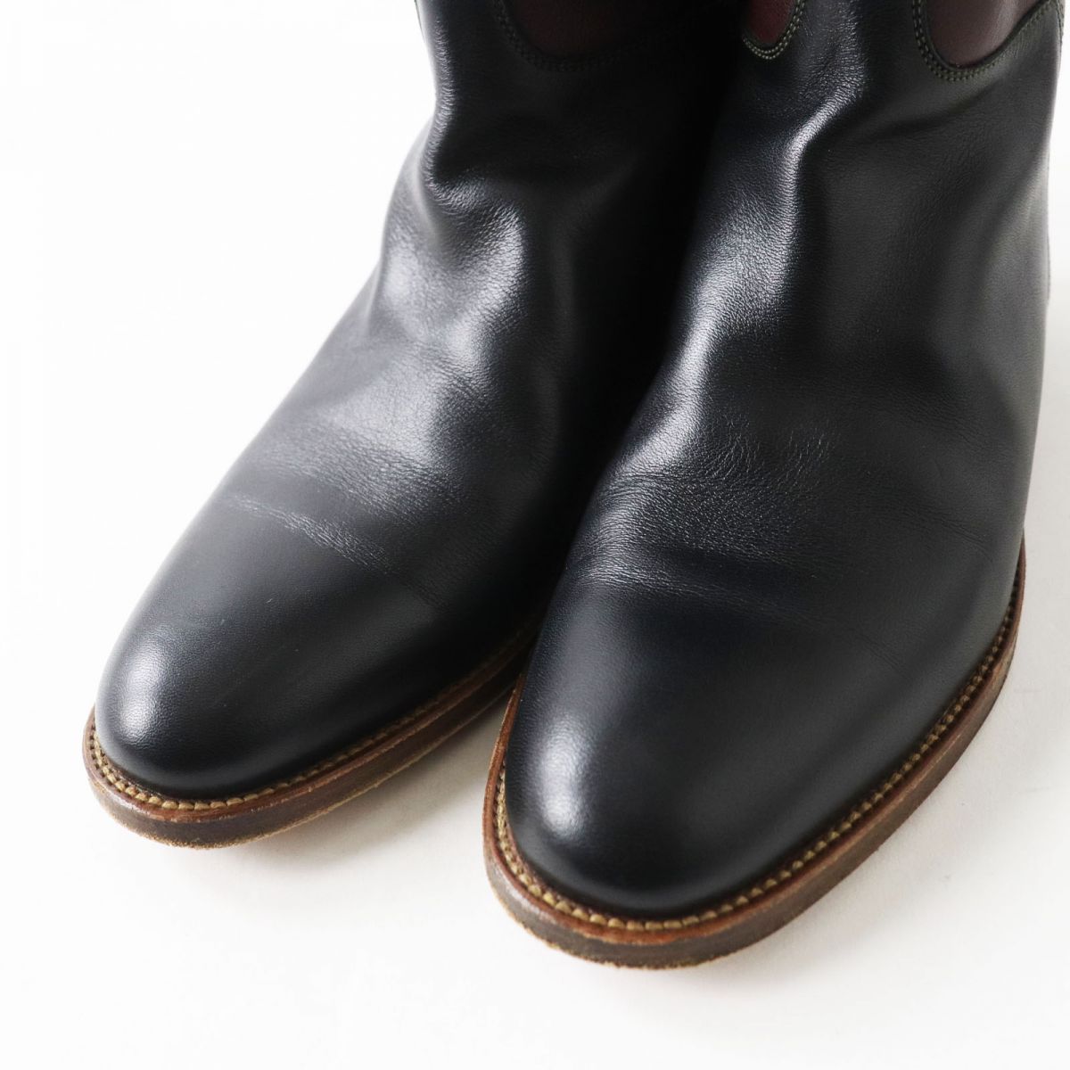 HERMES boots Main: Leather, Part: Kelly Metal Bordeaux x Khaki x Black (color scheme design) Women 36  d