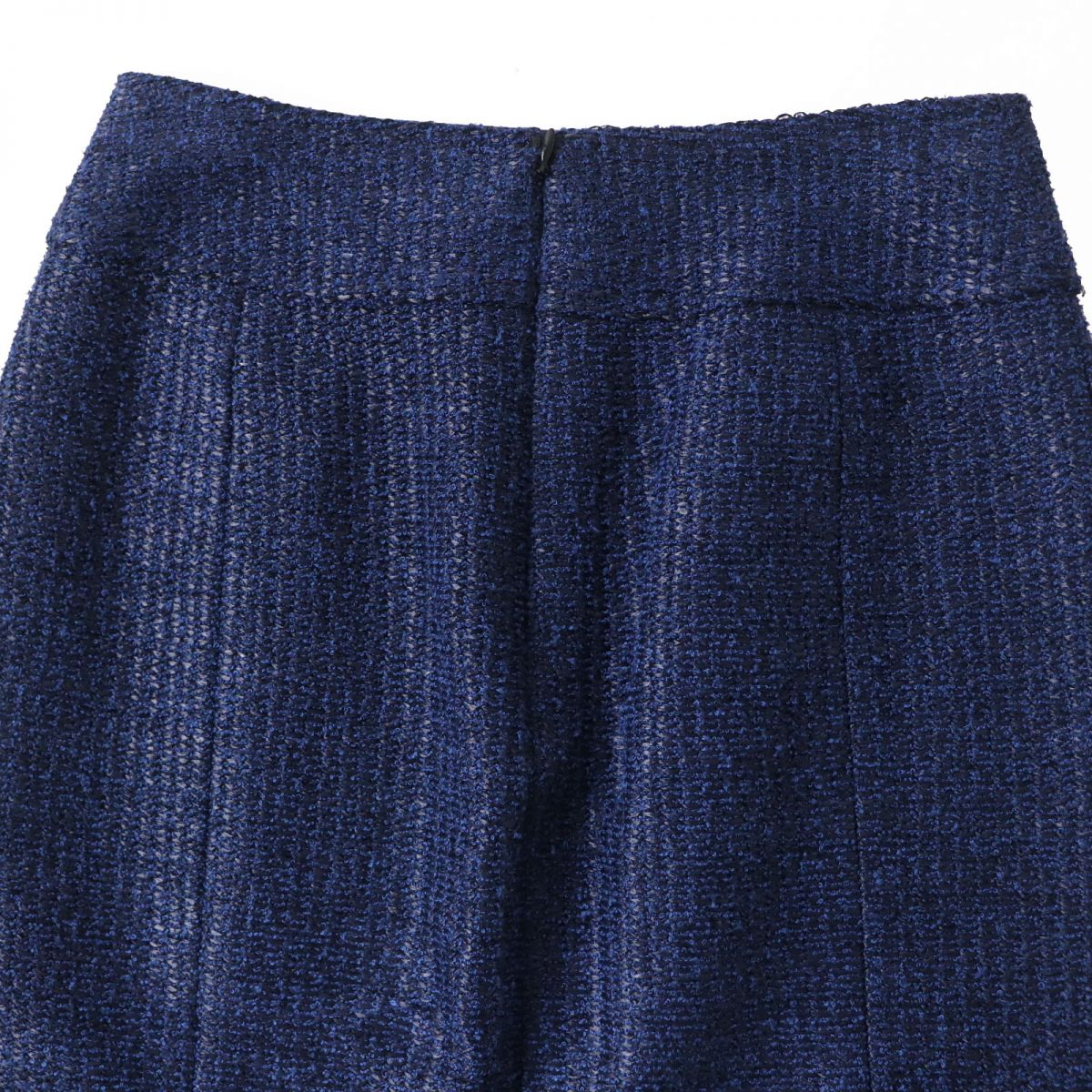 CHANEL skirt Outer: 49% viscose, Outer: 44% cotton, Outer: 7% polyamide, Lining: 75% cotton, Lining: 25% silk Blue x Black (Tweed) Women 34