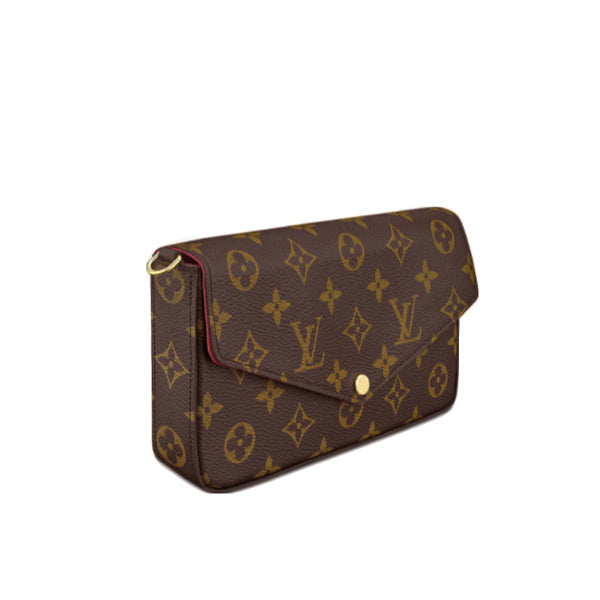 LOUIS VUITTON Shoulder Bag M61276 Monogram canvas, leather Brown mini bag clutch bag ChainShoulder strap Pochette Felice Women