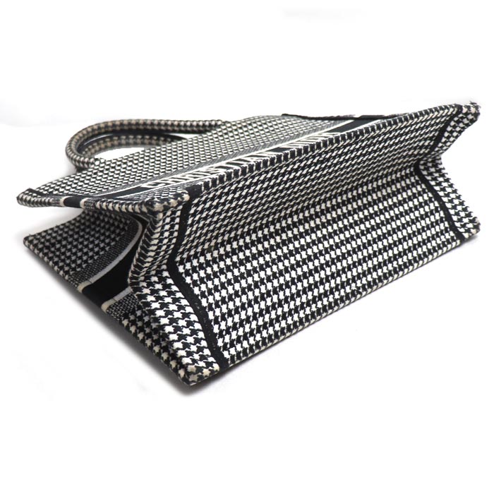 Dior Book Tote Houndstooth Canvas Tote Bag