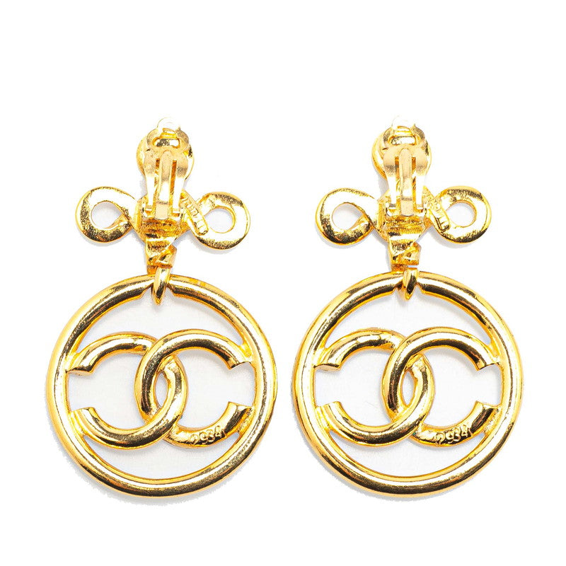 Chanel Coco Mark Round Circle Earrings
