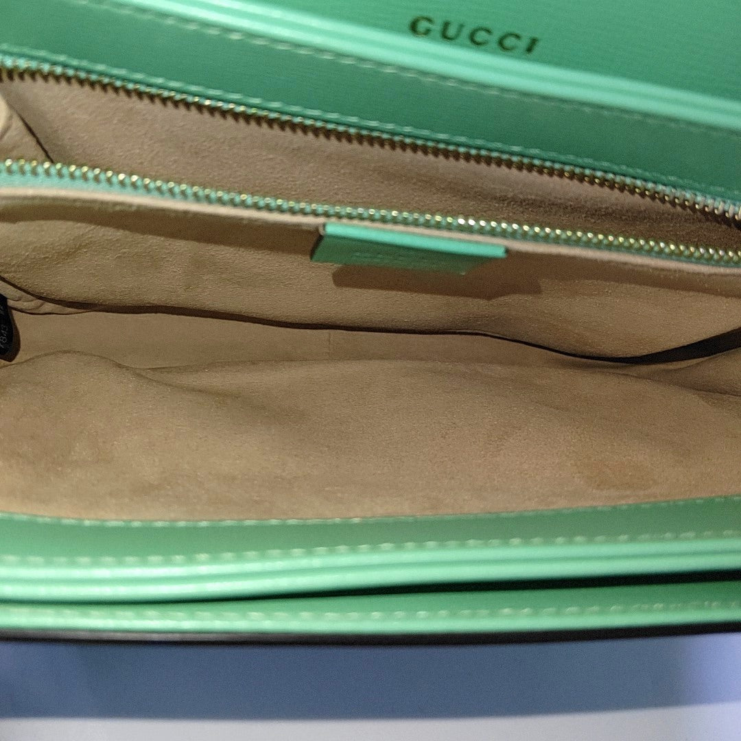Gucci Horsebit 1955 Small Green Leather Crossbody Bag