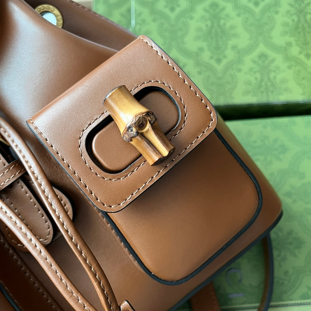 gg Bamboo Small Backpack Brown For Women, Women’s Bags 8in/22cm gg ‎‎702101 UZY0T 2535
