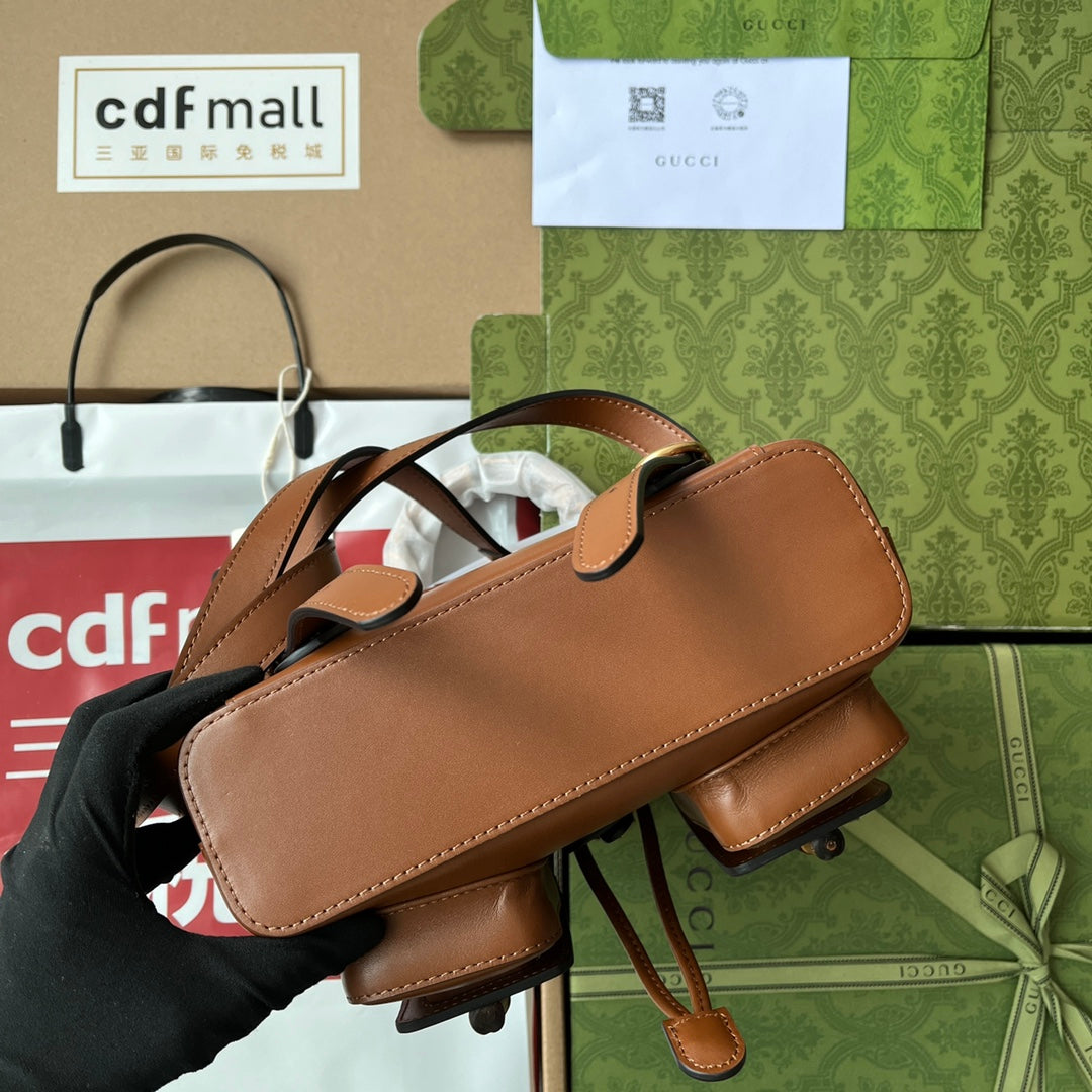 gg Bamboo Small Backpack Brown For Women, Women’s Bags 8in/22cm gg ‎‎702101 UZY0T 2535