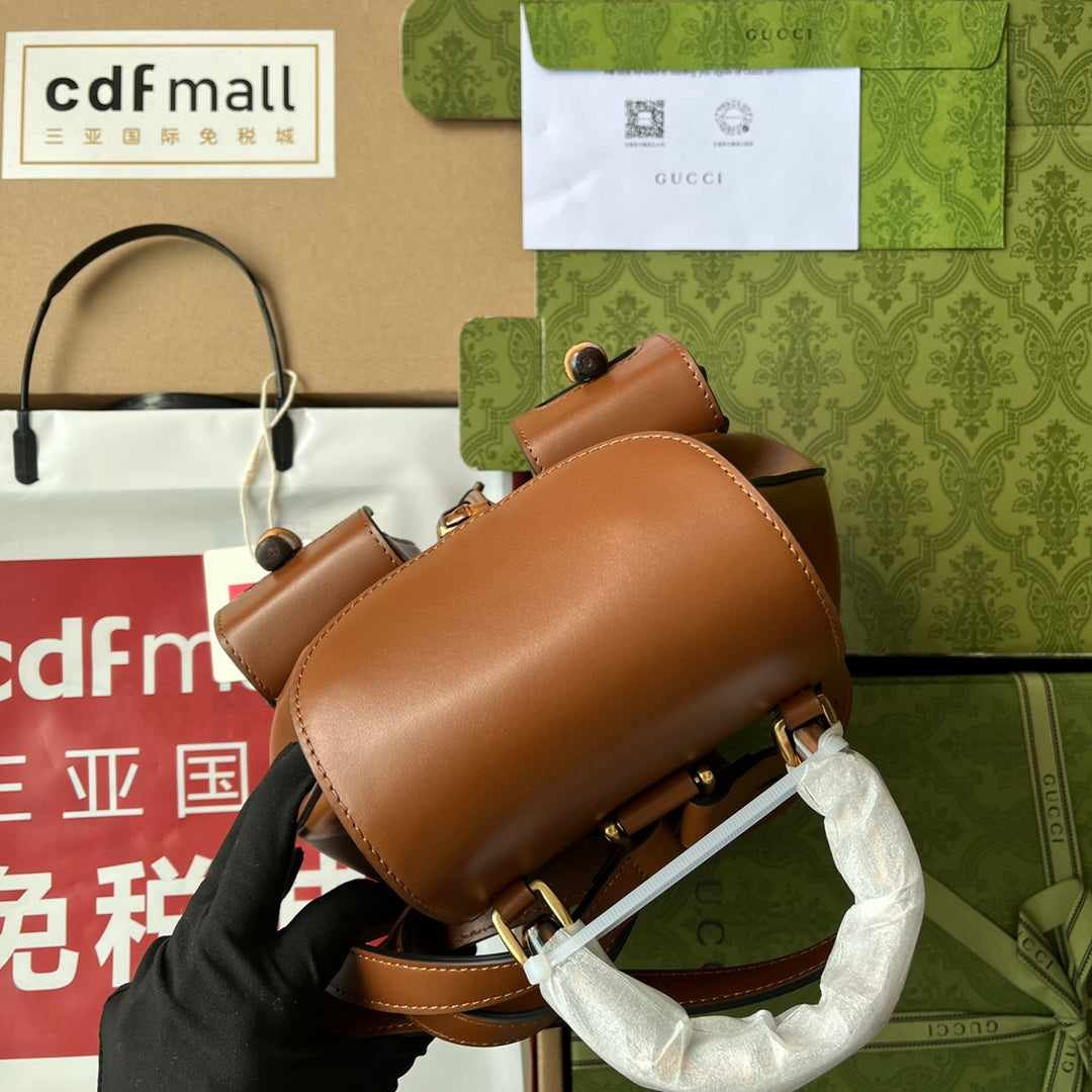gg Bamboo Small Backpack Brown For Women, Women’s Bags 8in/22cm gg ‎‎702101 UZY0T 2535