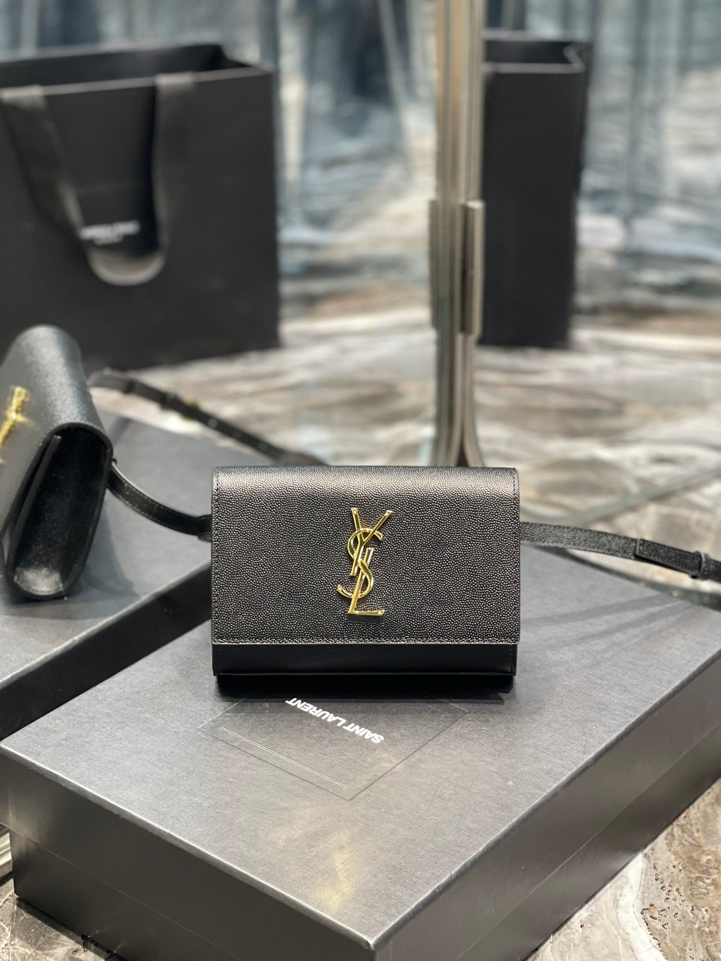 YSSL Kate Belt Bag Black For Women, Women’s Bags 7in/18cm YSL 534395BOW0J1000