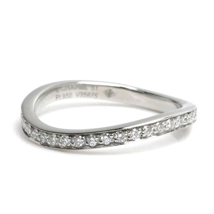 Chanel Ruban de Half Eternity Pt950 Platinum Diamond Ring Size 51