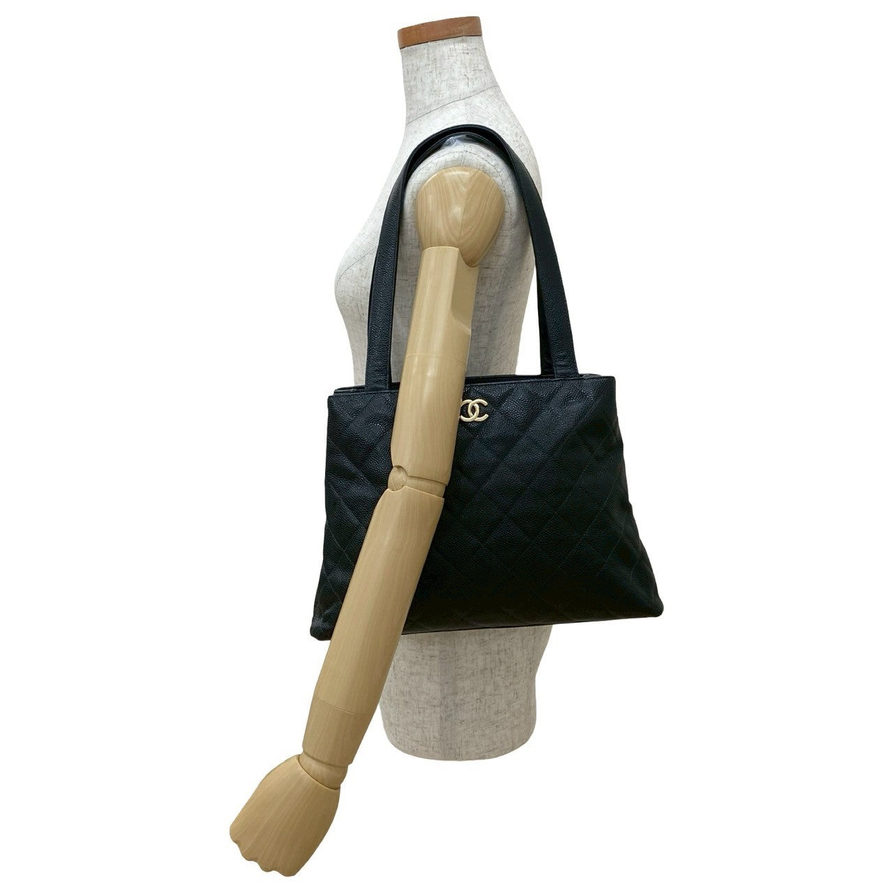 Chanel Matelassé Coco Mark Matte Caviar Skin Tote Bag