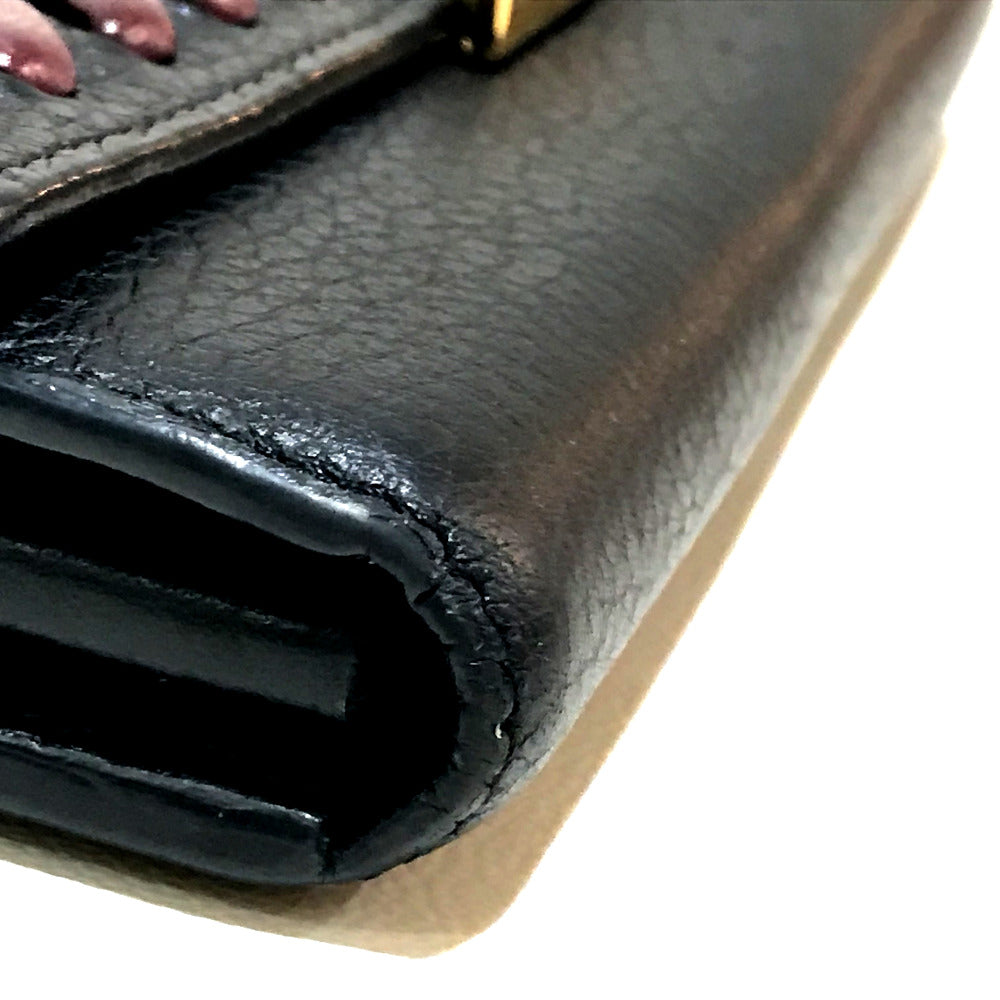 LOUIS VUITTON Folded wallet M62076 Taurillon Clemence Leather black Taurillon Clemence Portefeuille Capsine Women  d