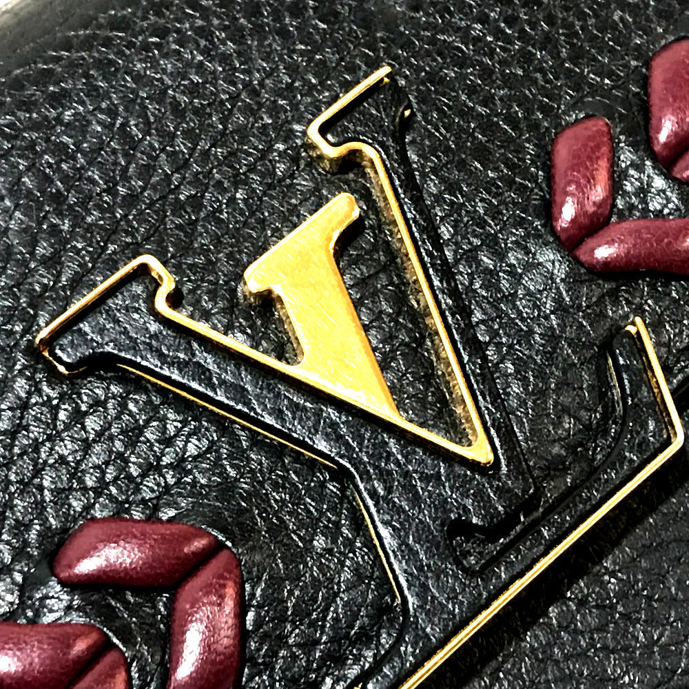 LOUIS VUITTON Folded wallet M62076 Taurillon Clemence Leather black Taurillon Clemence Portefeuille Capsine Women  d