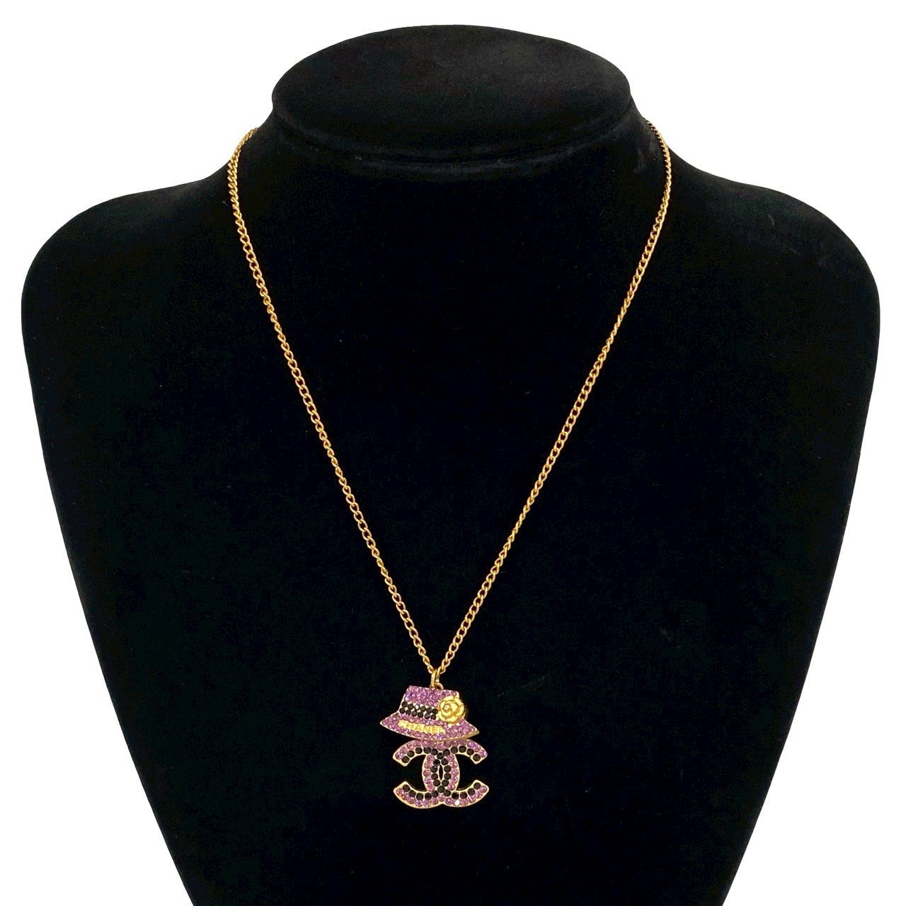 Chanel Coco Mark Hat Motif Necklace Pendant Accessory