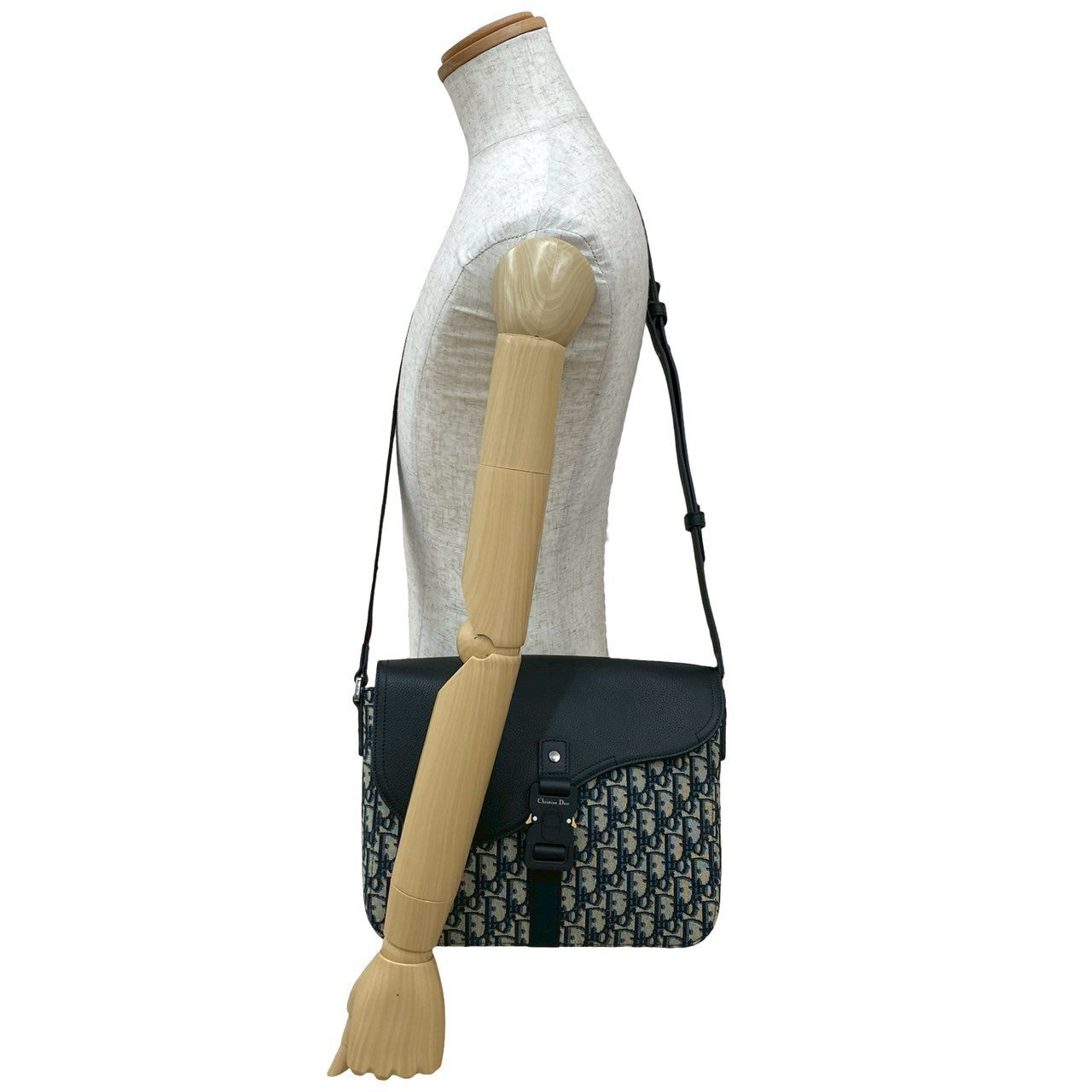 Christian Dior Saddle Oblique Canvas Leather Shoulder Bag