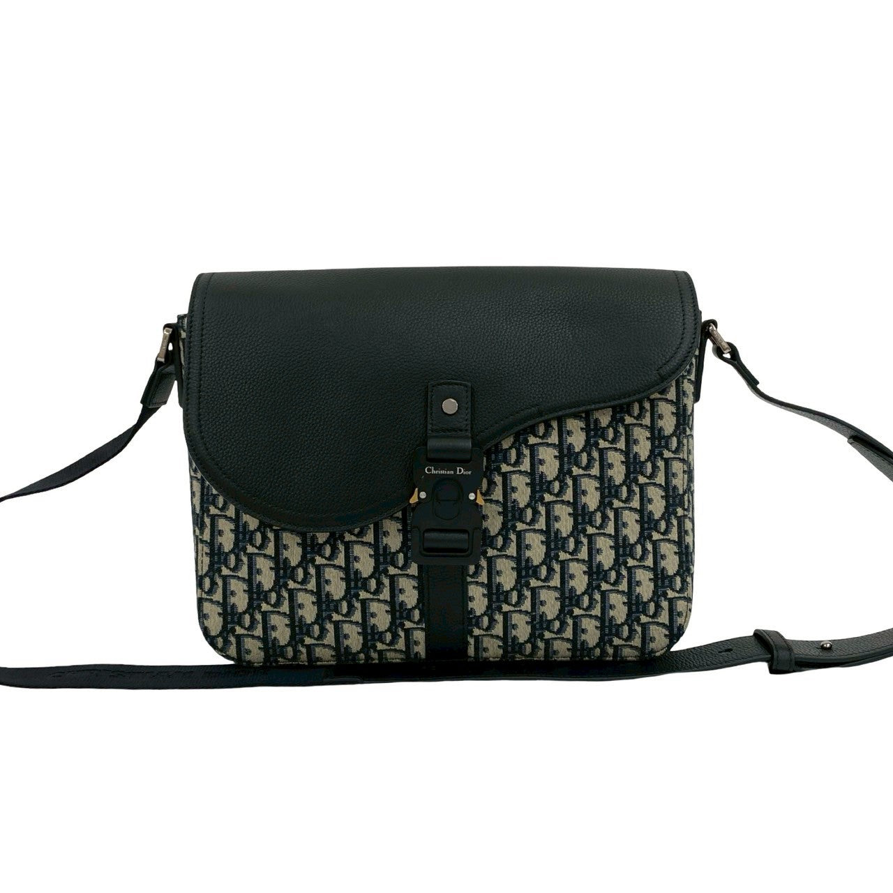 Christian Dior Saddle Oblique Canvas Leather Shoulder Bag