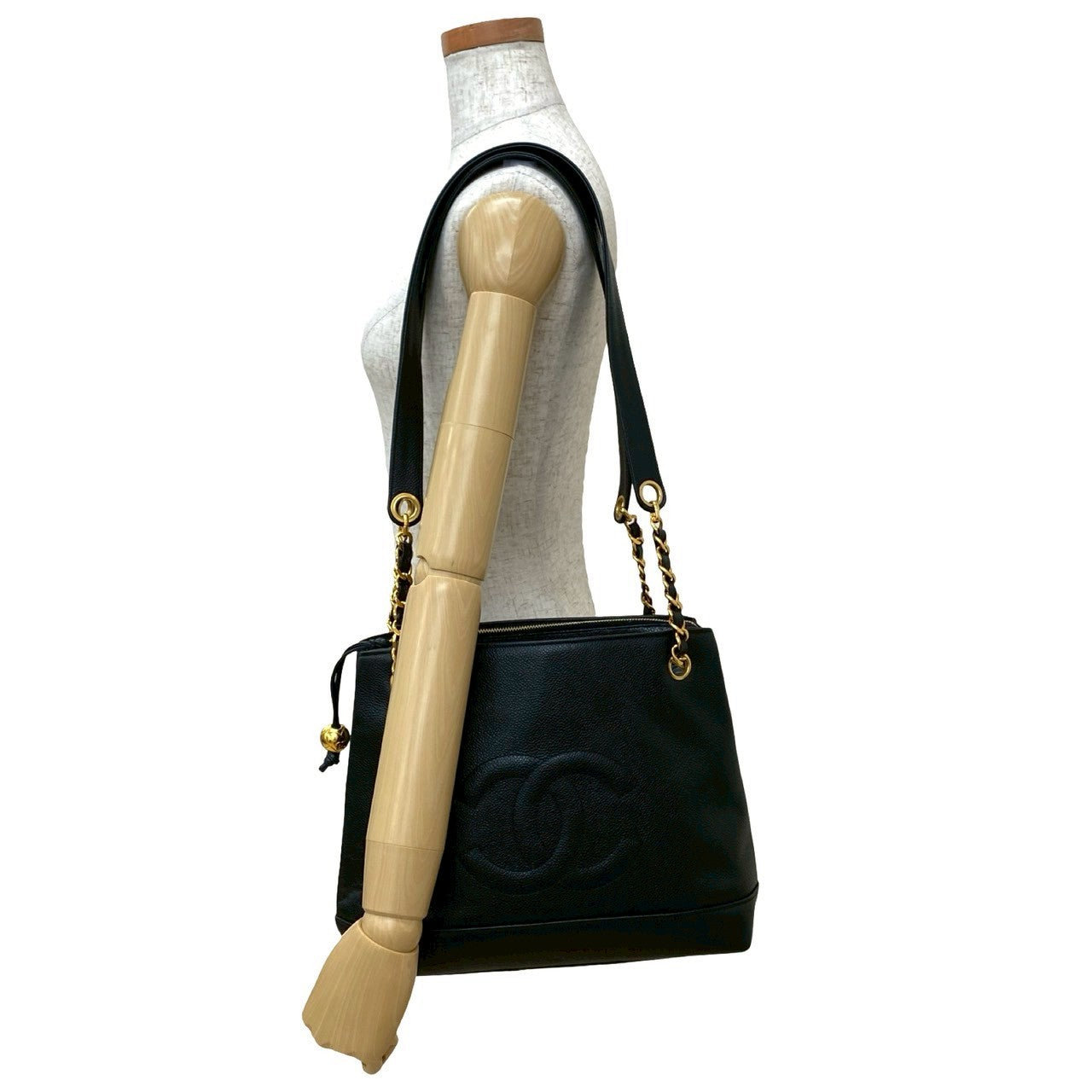 Chanel Caviar Skin Chain Tote Bag