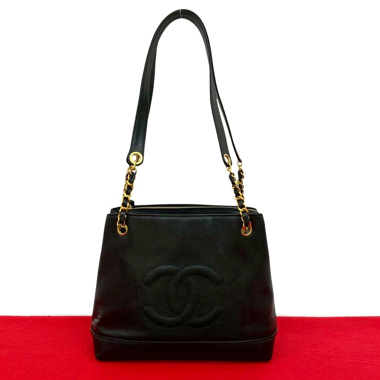 Chanel Caviar Skin Chain Tote Bag
