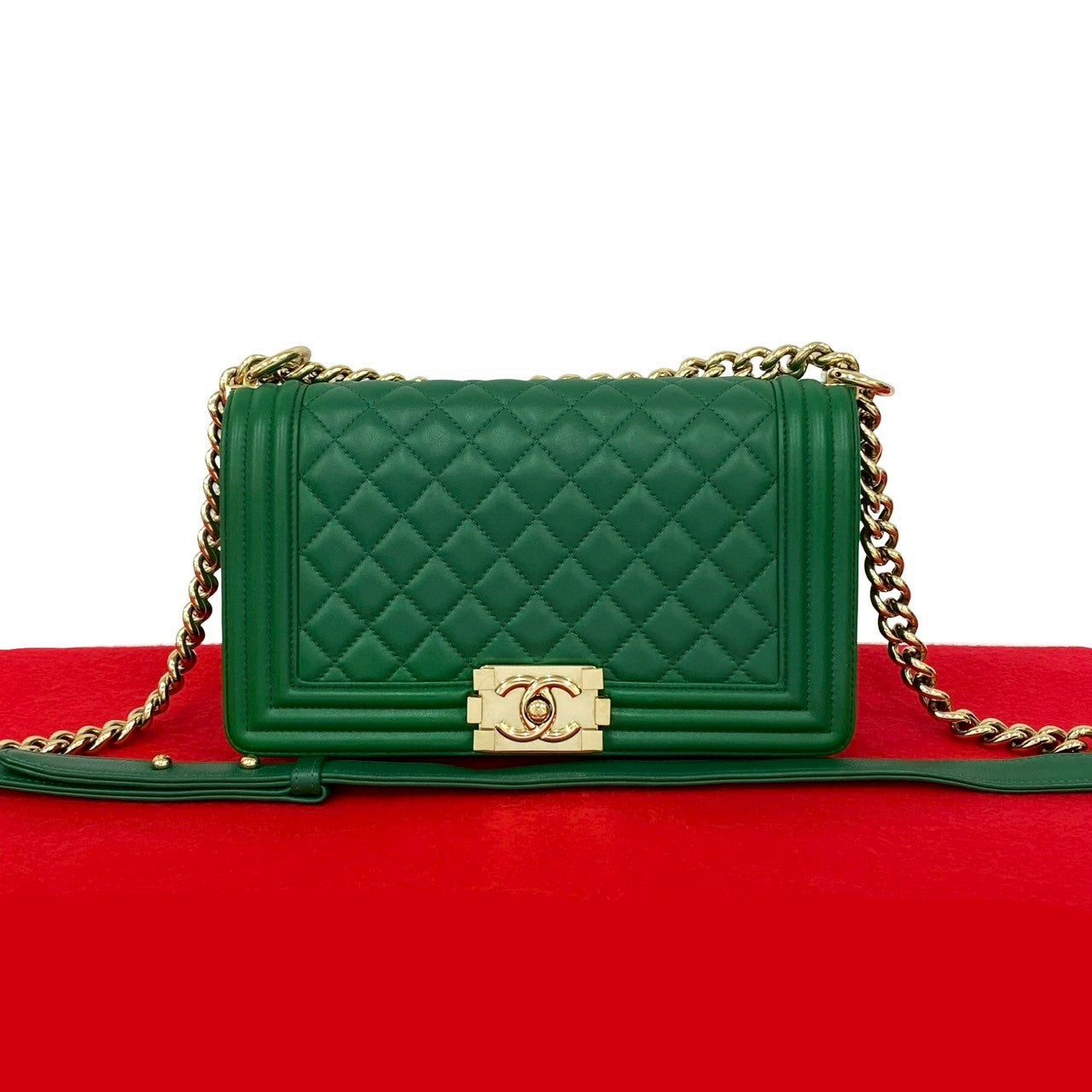 Chanel Boy Chanel Lambskin Shoulder Bag