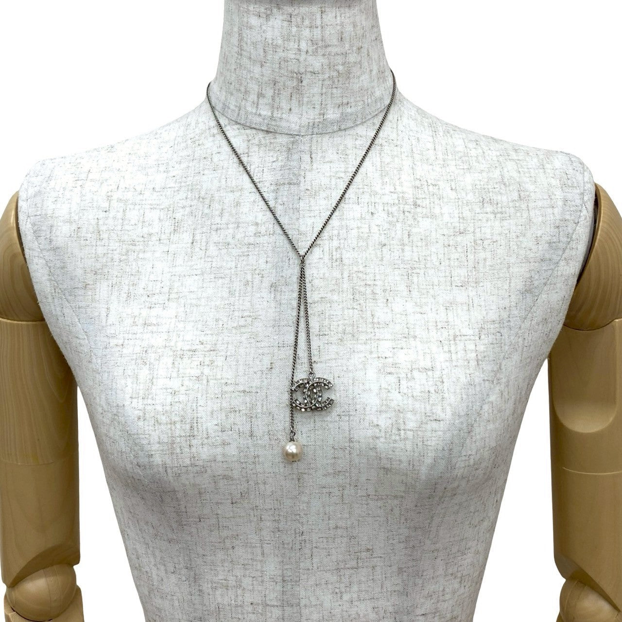 Chanel Coco Mark Faux Pearl Chain Necklace