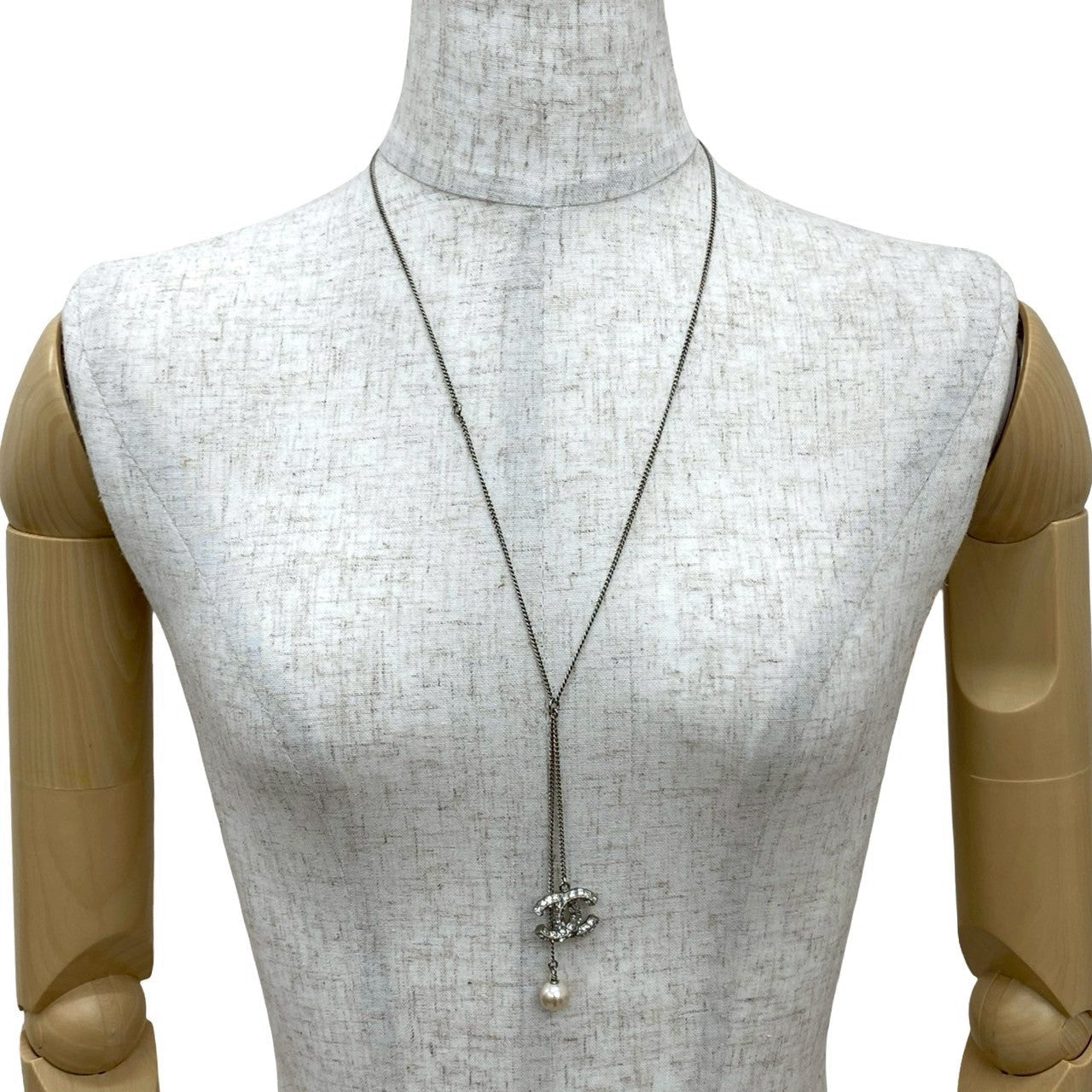 Chanel Coco Mark Faux Pearl Chain Necklace