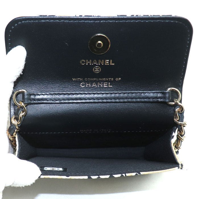 Chanel Checker Flag Canvas Leather Shoulder Bag