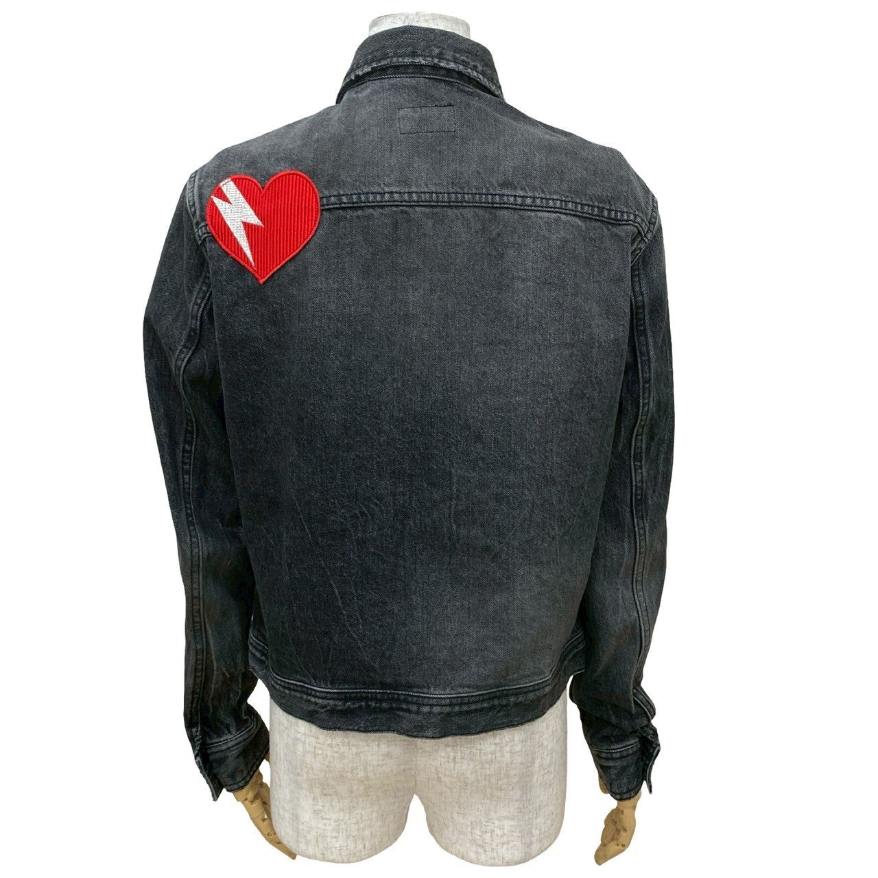 Saint Laurent Paris Heart Logo Cotton Denim Jacket