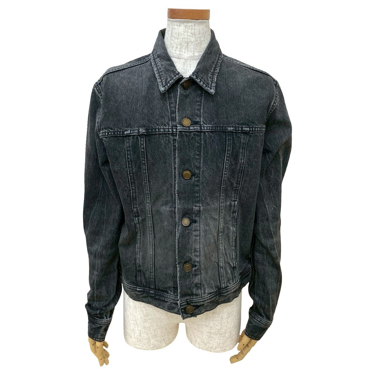 Saint Laurent Paris Heart Logo Cotton Denim Jacket