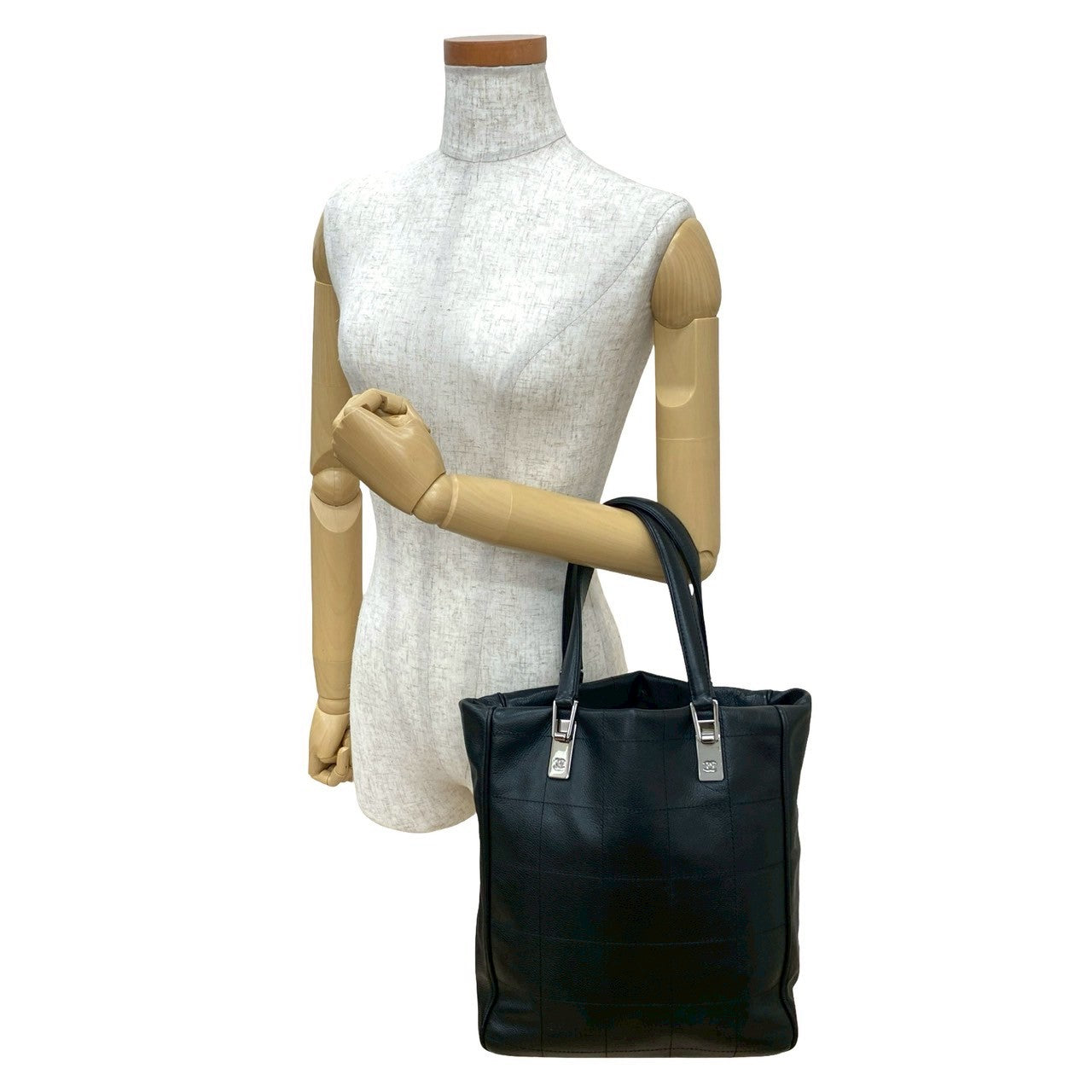 Chanel Choco Bar Caviar Leather Tote Bag