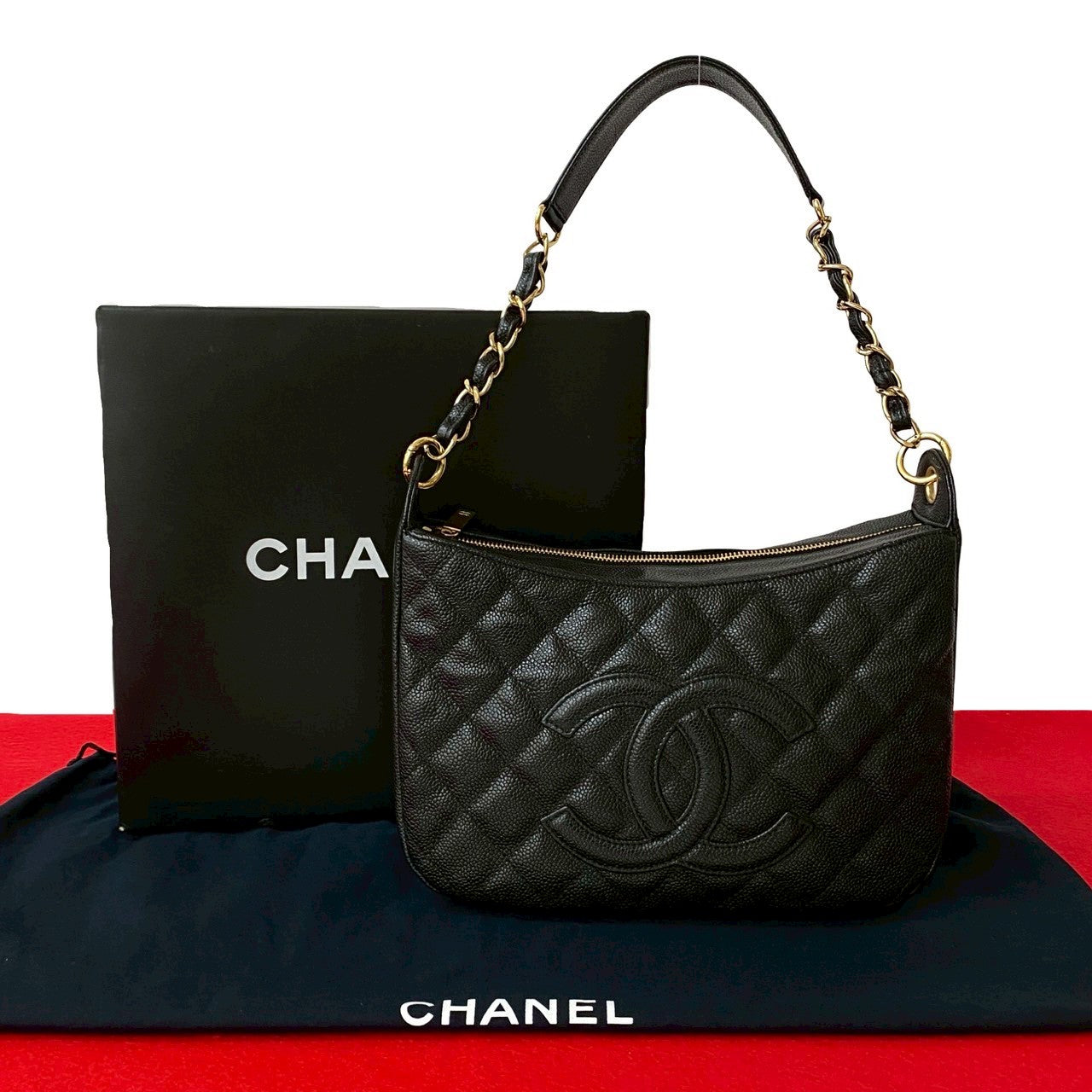 Chanel Coco Mark Caviar Skin Shoulder Bag