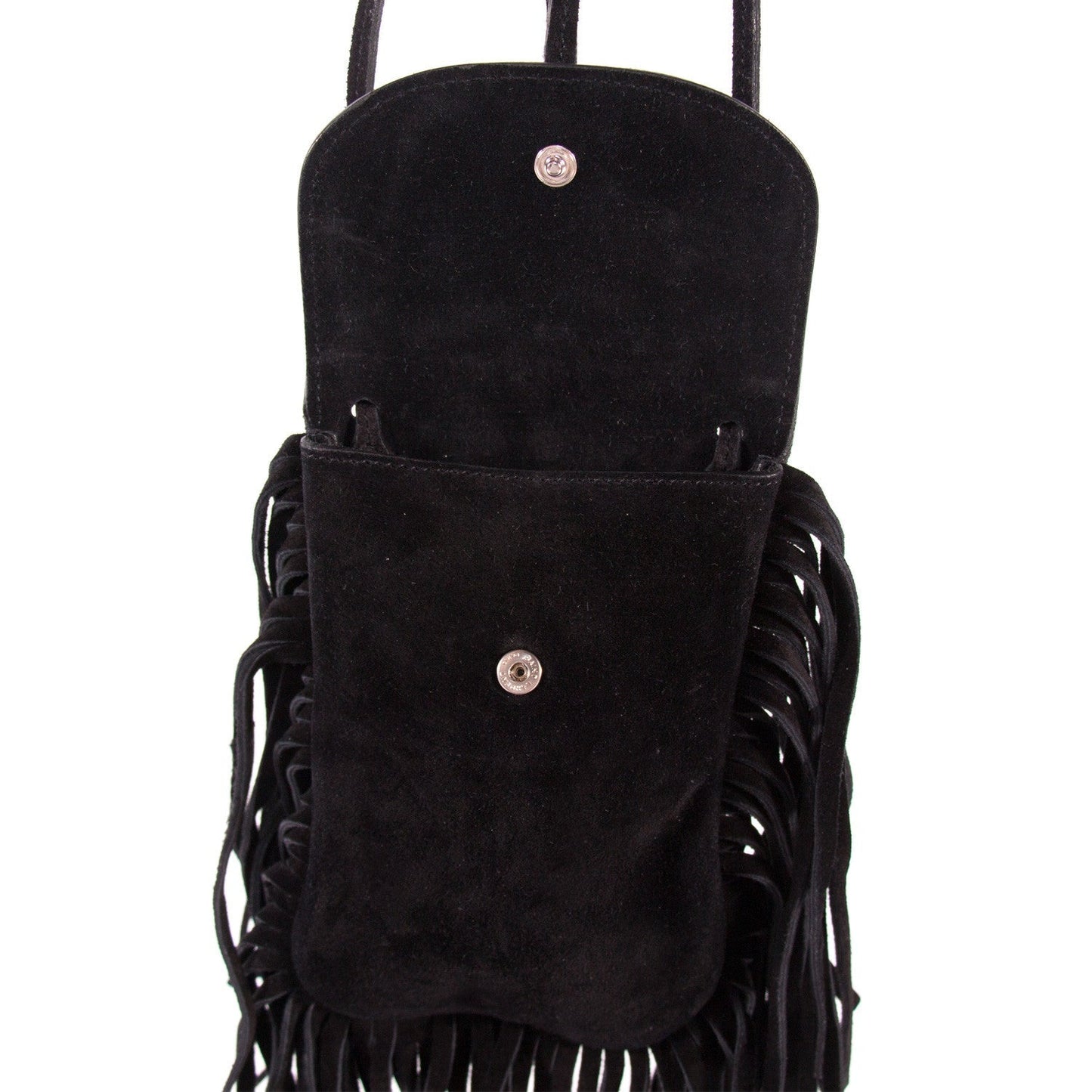 Saint Laurent Suede Fringe Pouch