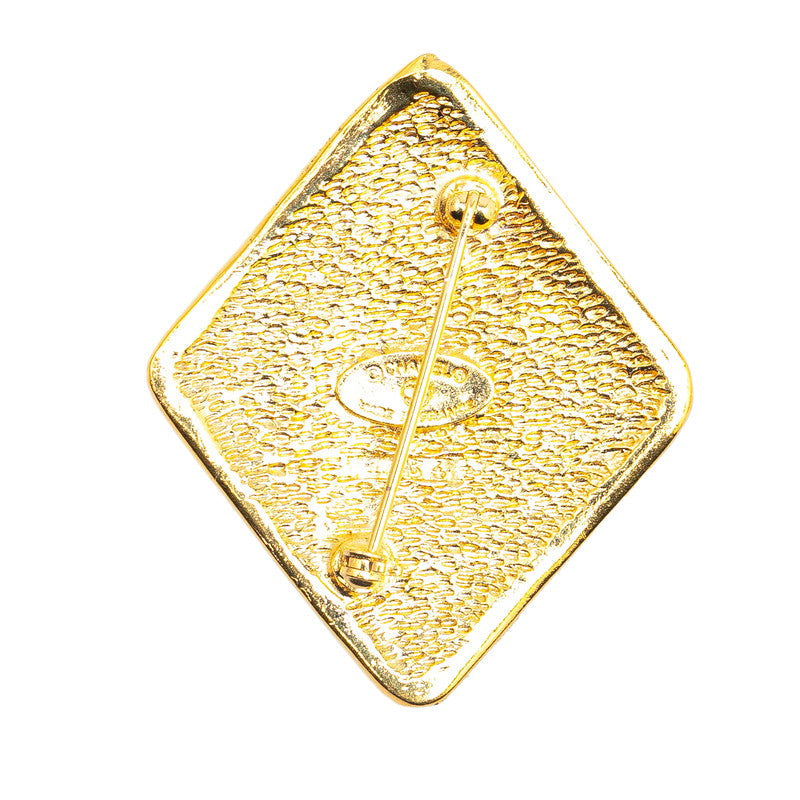 Chanel Gold Plated Coco Mark Diamond Brooch