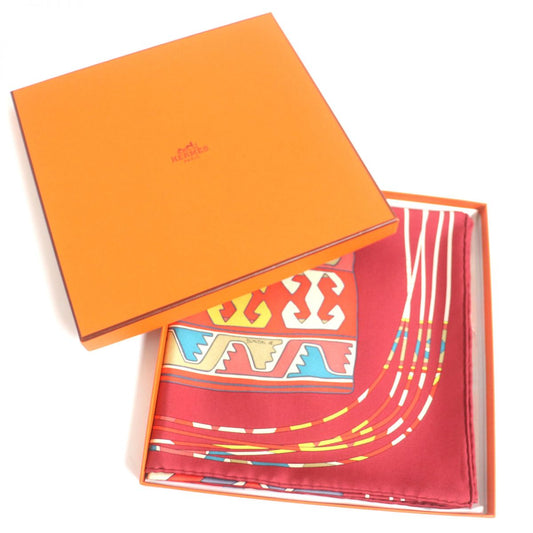 HERMES scarf silk Red type (multi-color) Carre90