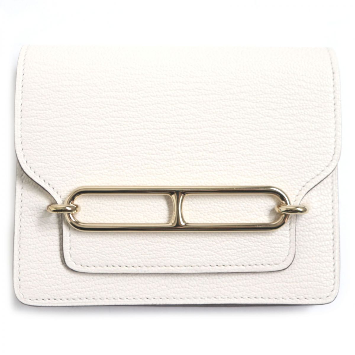 HERMES Bifold Wallet Main: Chevre Mysole Nata x Metal: Gold mens  d