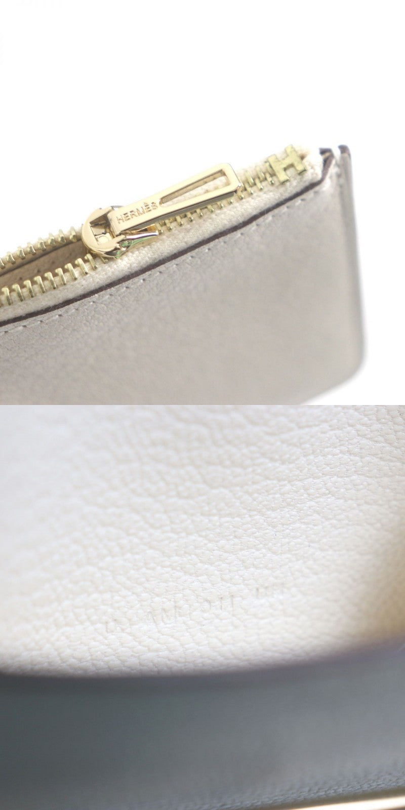 HERMES Bifold Wallet Main: Chevre Mysole Nata x Metal: Gold mens  d
