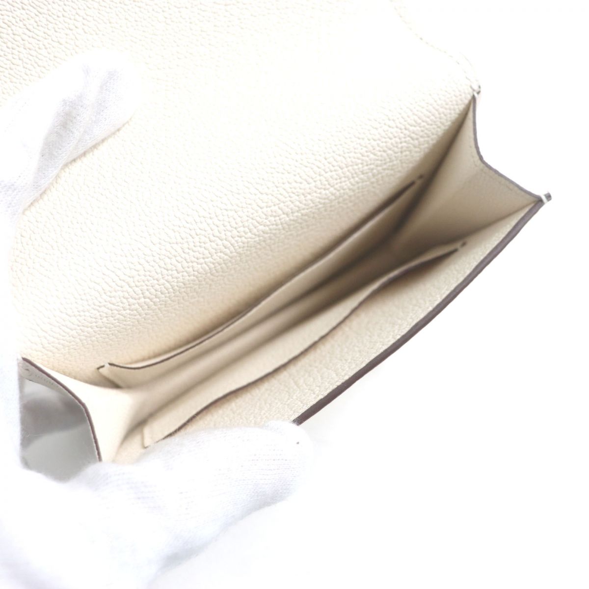 HERMES Bifold Wallet Main: Chevre Mysole Nata x Metal: Gold mens  d