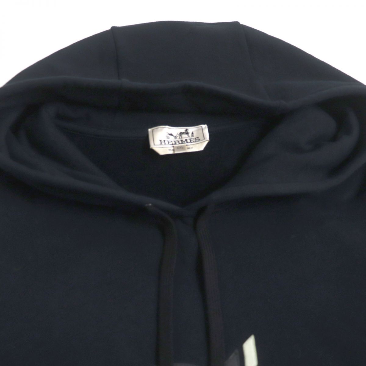 HERMES sweat Main: 100% cotton, Part: Sheepskin, Part: 90% cotton, Part: 10% polyurethane, Part: 100% cotton Dark navy mens XXL  d