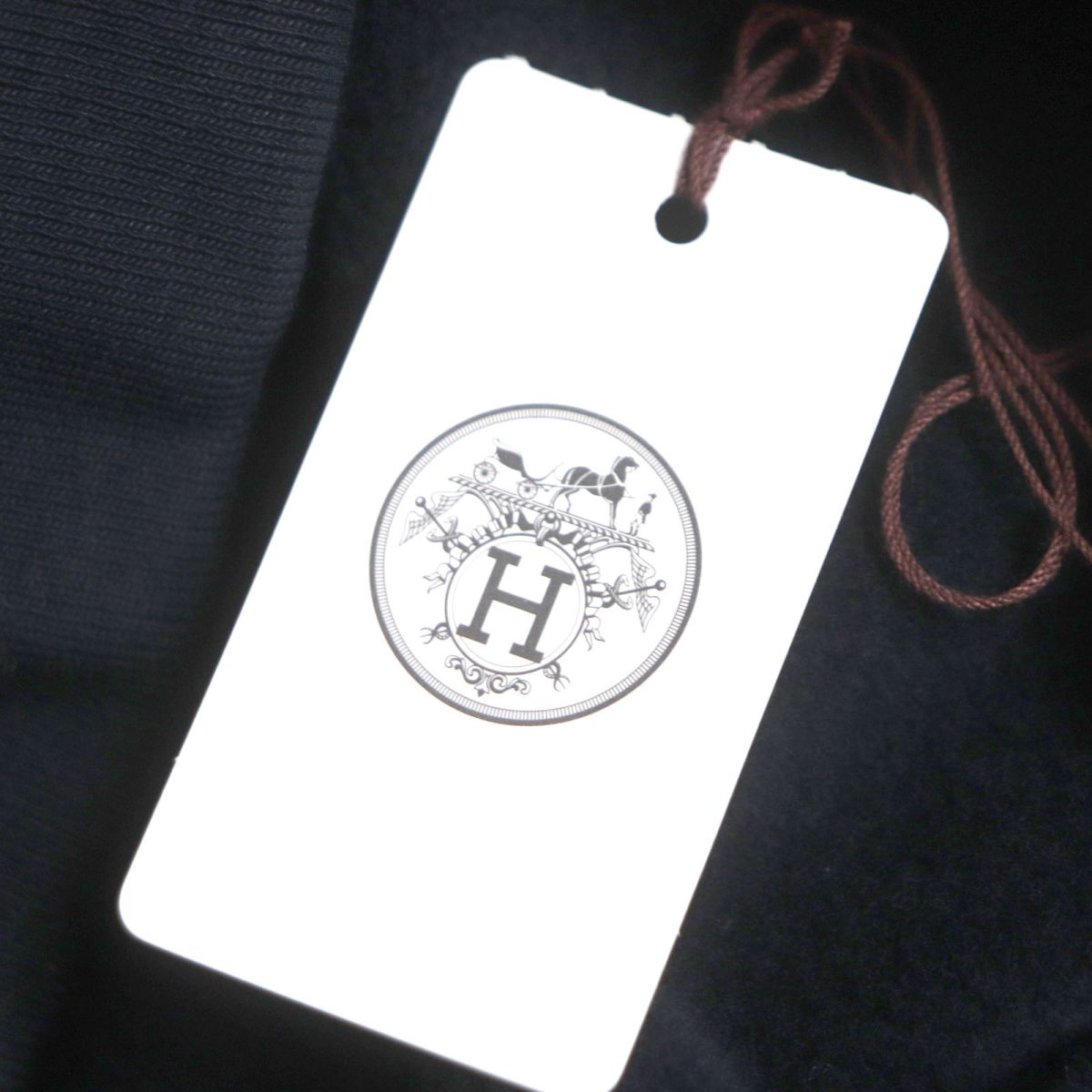 HERMES sweat Main: 100% cotton, Part: Sheepskin, Part: 90% cotton, Part: 10% polyurethane, Part: 100% cotton Dark navy mens XXL  d