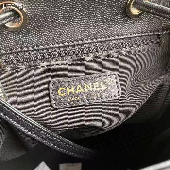 CHL Duma Backpack Gold Toned Hardware Black For Women Bags, Shoulder Bags 9.4in/24cm AS1371
