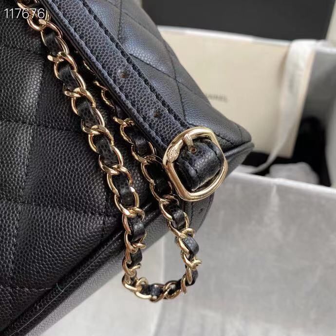 CHL Duma Backpack Gold Toned Hardware Black For Women Bags, Shoulder Bags 9.4in/24cm AS1371