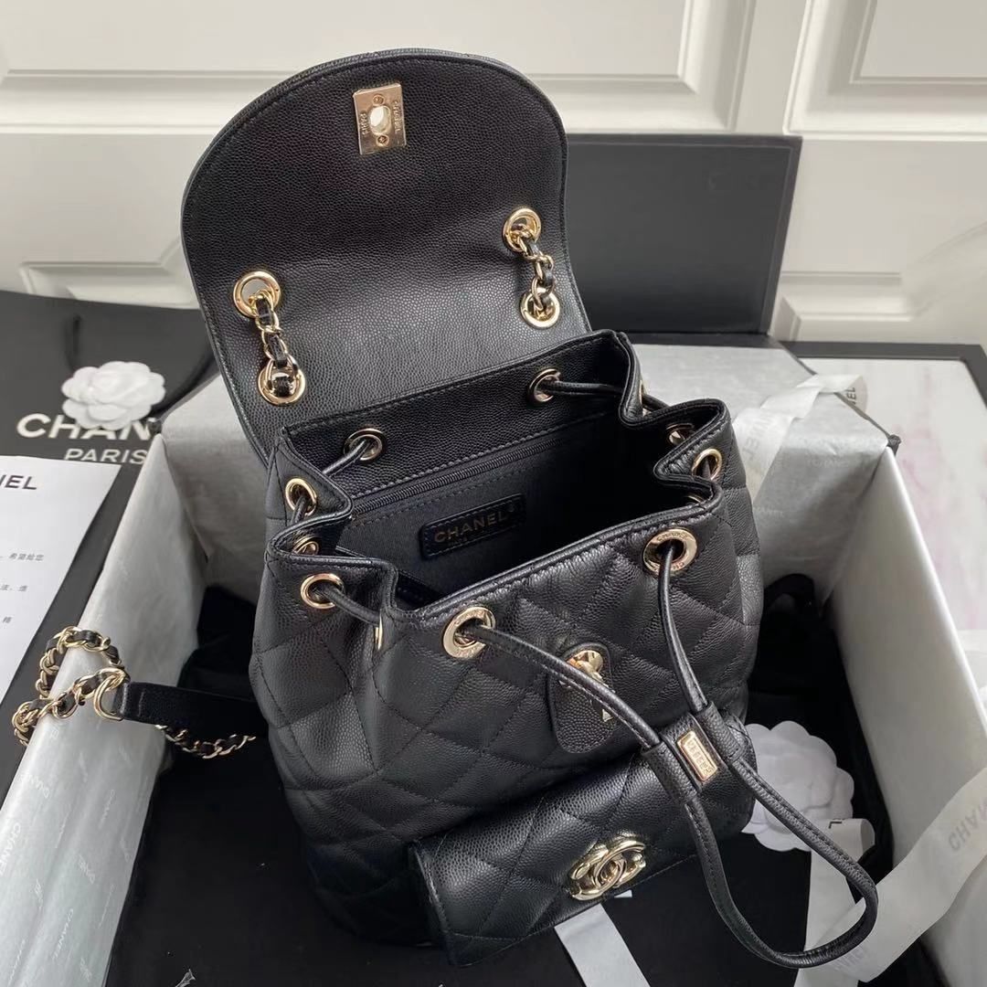 CHL Duma Backpack Gold Toned Hardware Black For Women, Women’s Bags, Shoulder Bags 9in/24cm AS1371