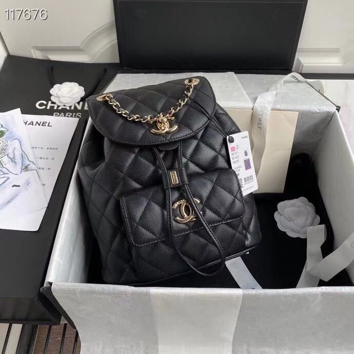 CHL Duma Backpack Gold Toned Hardware Black For Women Bags, Shoulder Bags 9.4in/24cm AS1371