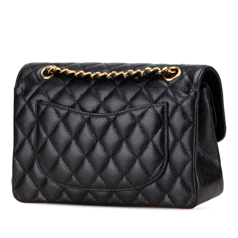 Chanel Coco Mark Double Flap Caviar Shoulder Bag