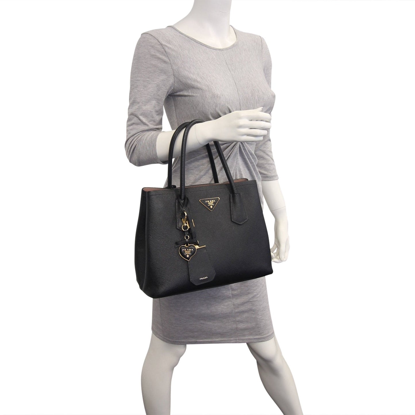 Prada Saffiano Cuir Double Tote Small