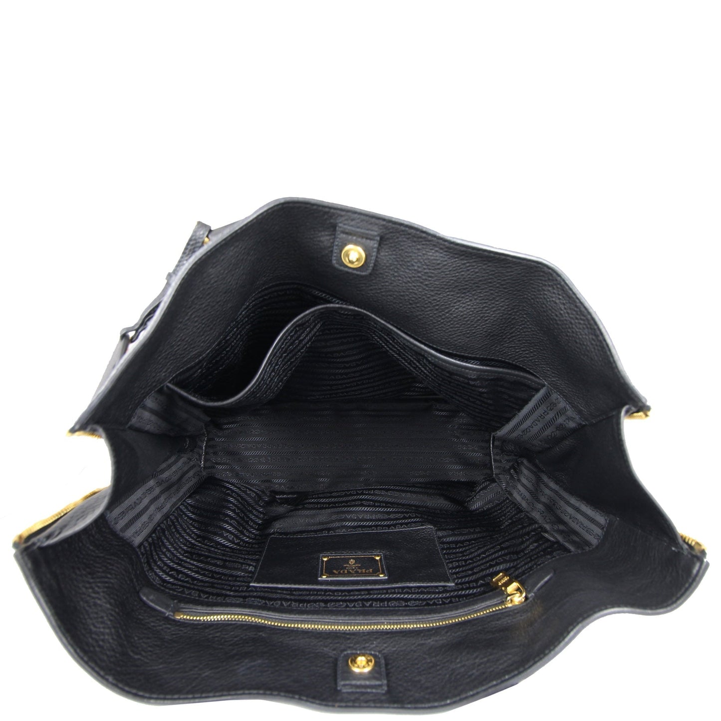 Prada Vitello Daino Large Expandable Shopper Tote