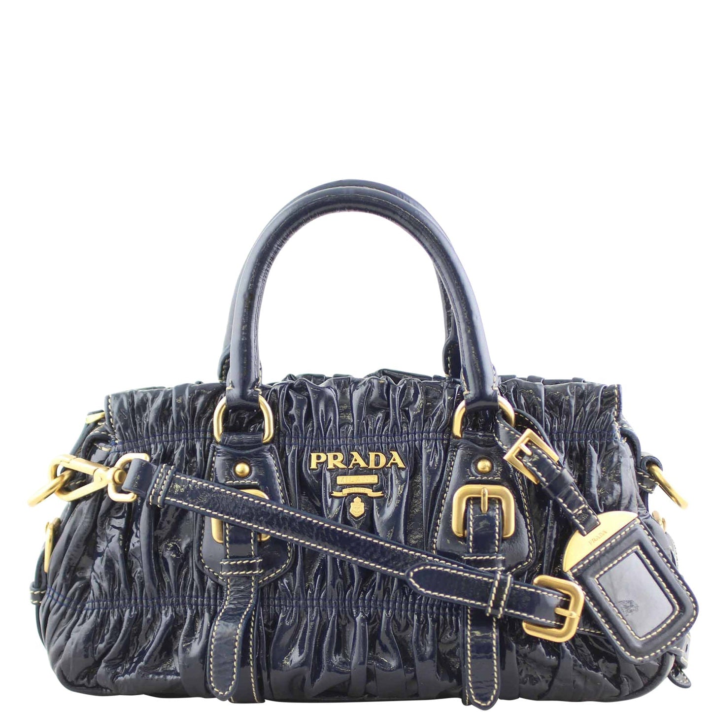 Prada Gathered Patent Bag