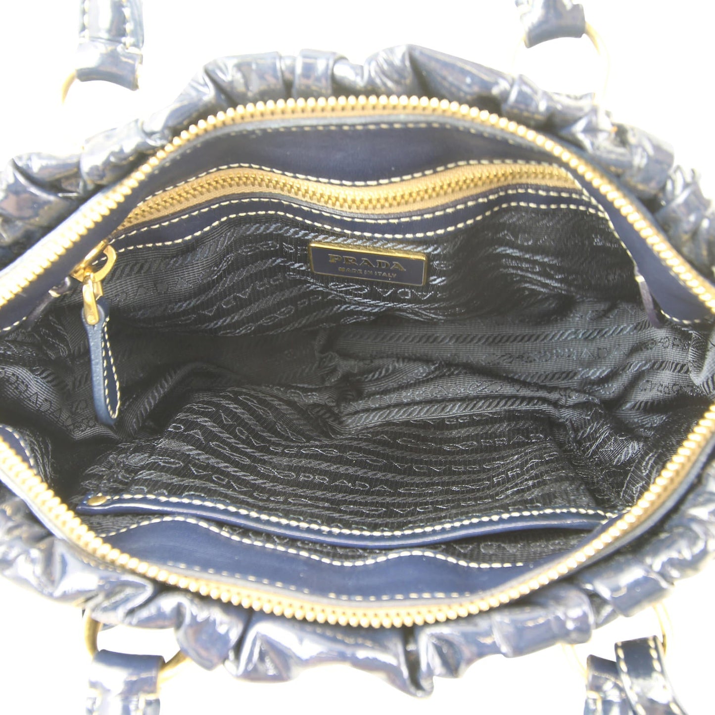 Prada Gathered Patent Bag