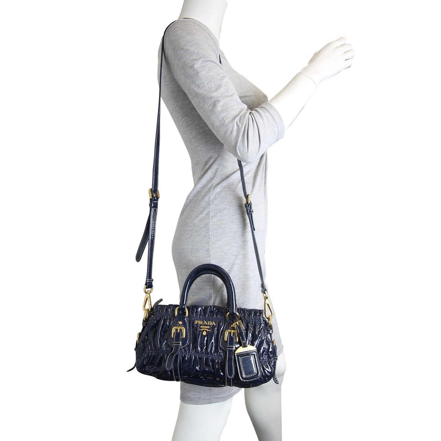 Prada Gathered Patent Bag