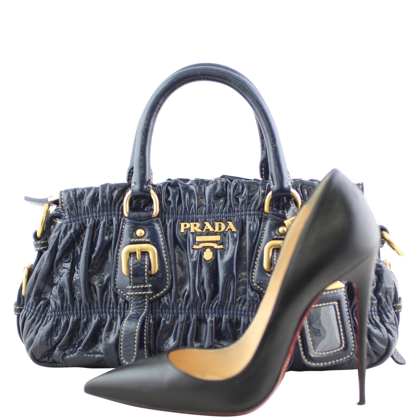 Prada Gathered Patent Bag