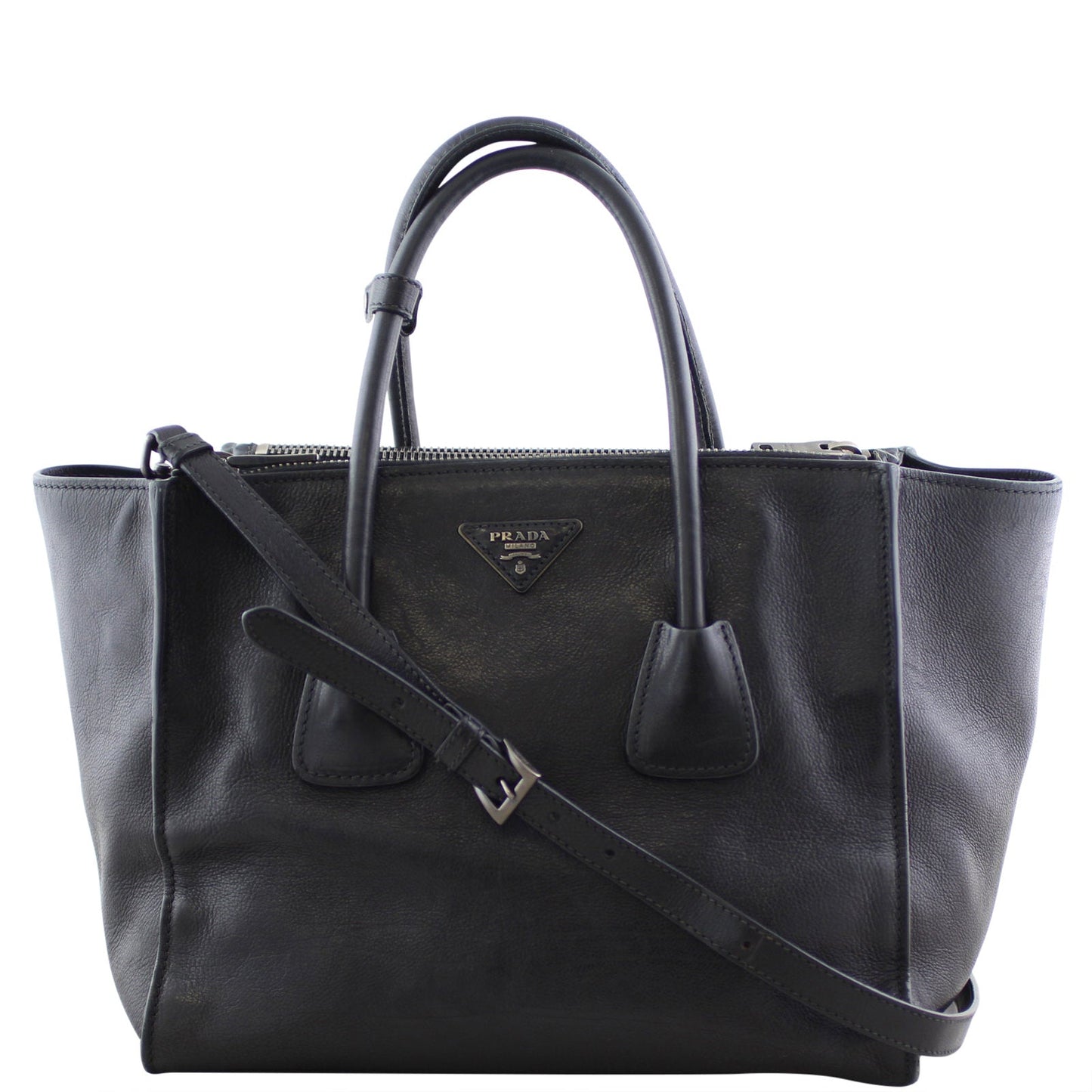 Prada Twin Pocket Glace Calfskin Tote