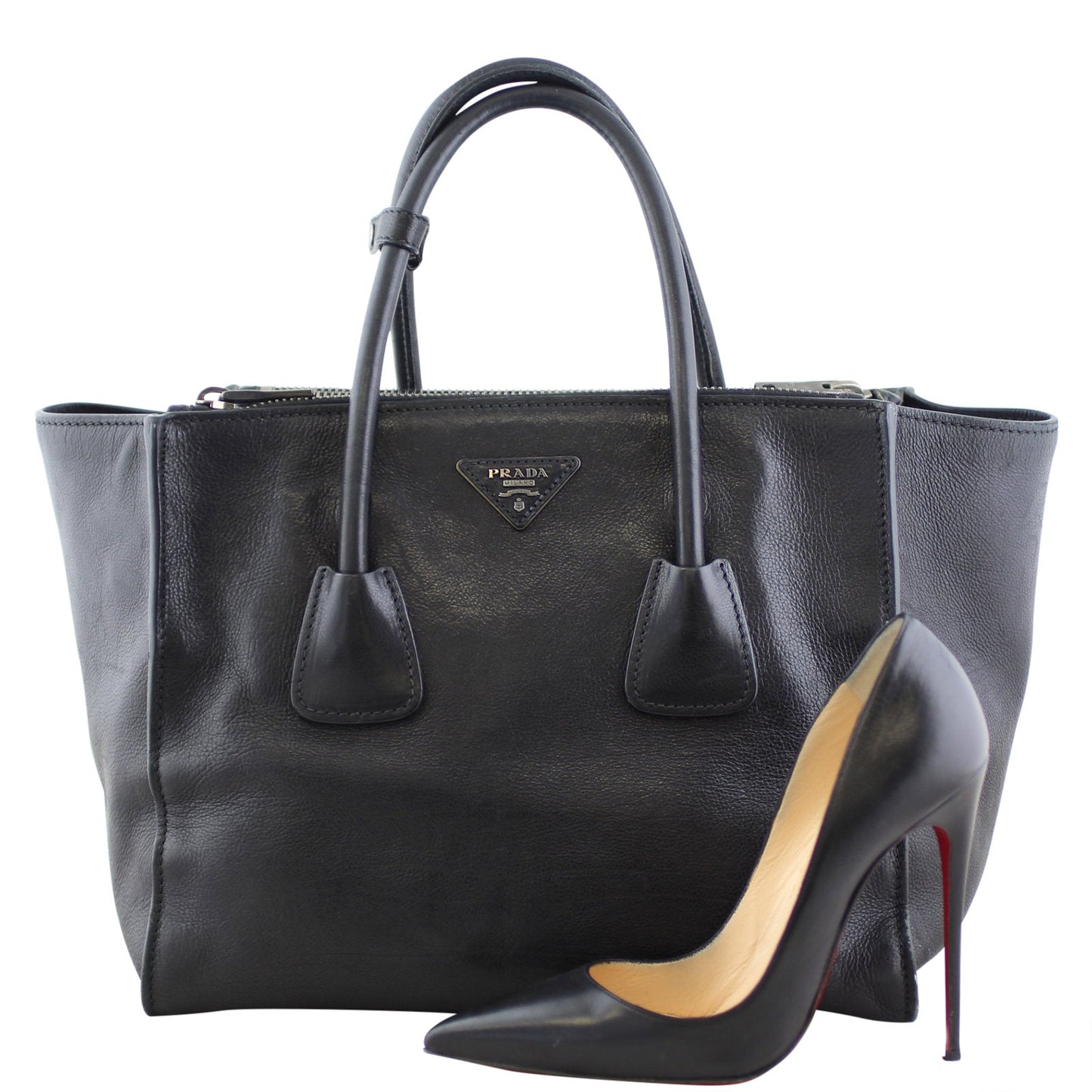 Prada Twin Pocket Glace Calfskin Tote